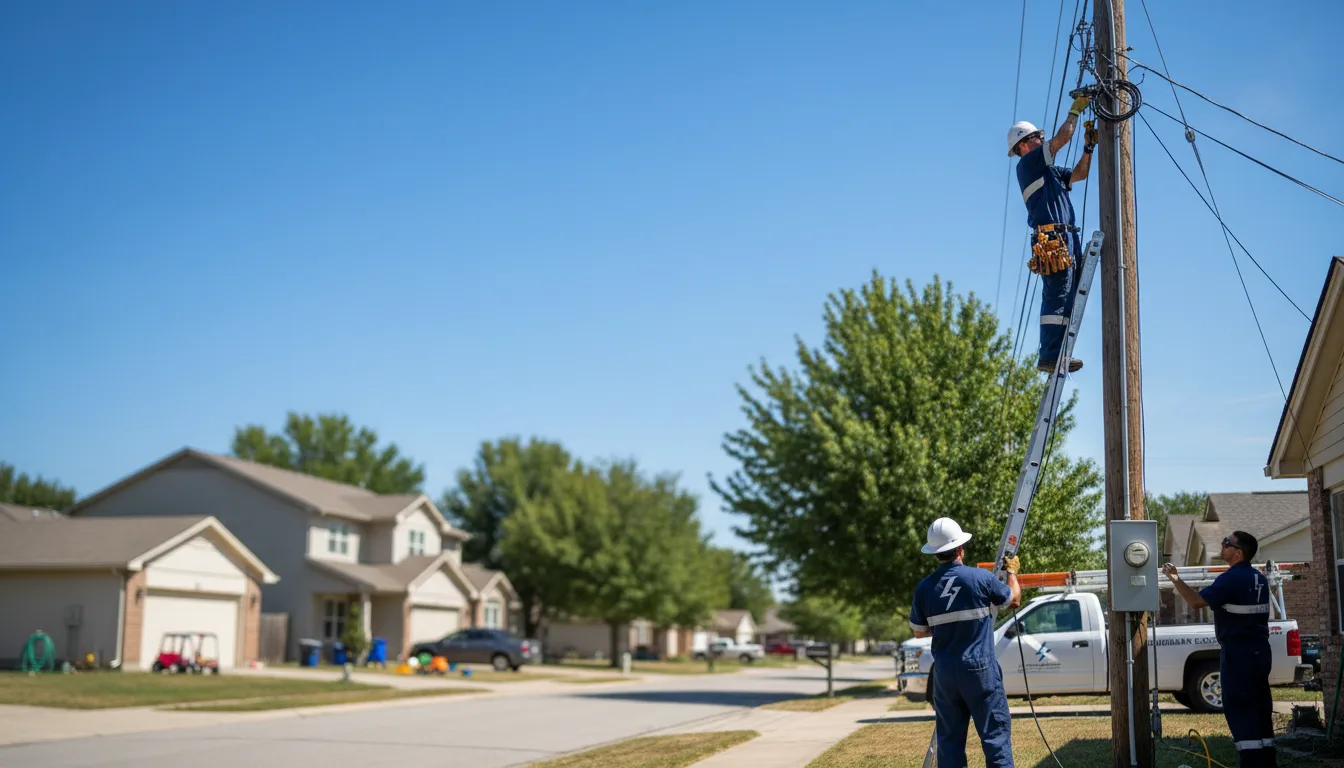 Residential electrician providing installation services in Rochester, TX